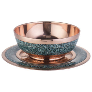 TURQUOISE CUP AND PLATE